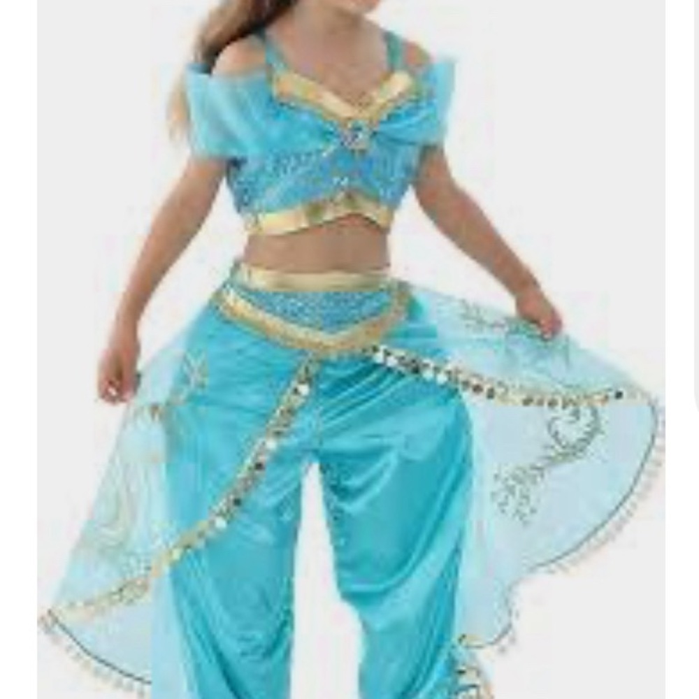 Arabian Princess inspired Jazmin Costume 2 Piece Outfit for children size (9/10)
